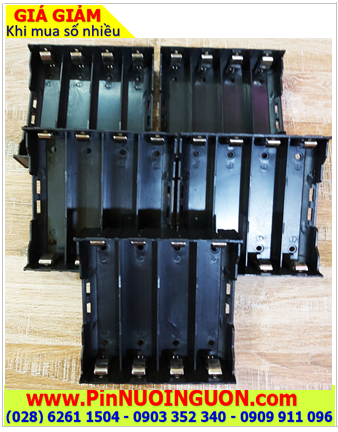 Hộp Đế pin 18650 (chứa 4 pin 18650), Hộp đế khay chứa 04 PIN 18650 (Loại chân thép hàn)